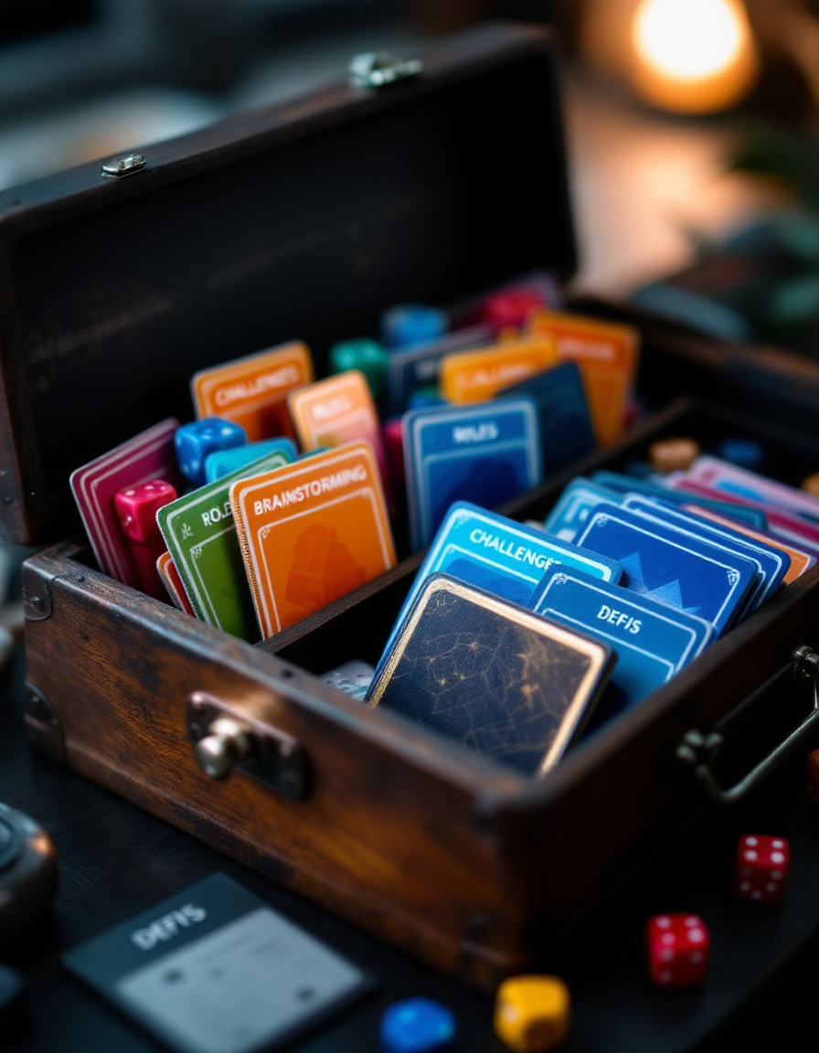 cartes à jouer dans un coffre